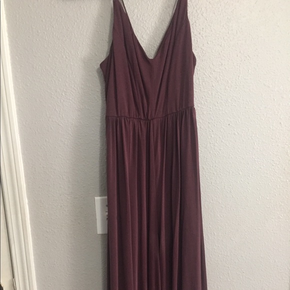 Burgundy  cropped jumpsuit - Picture 2 of 4